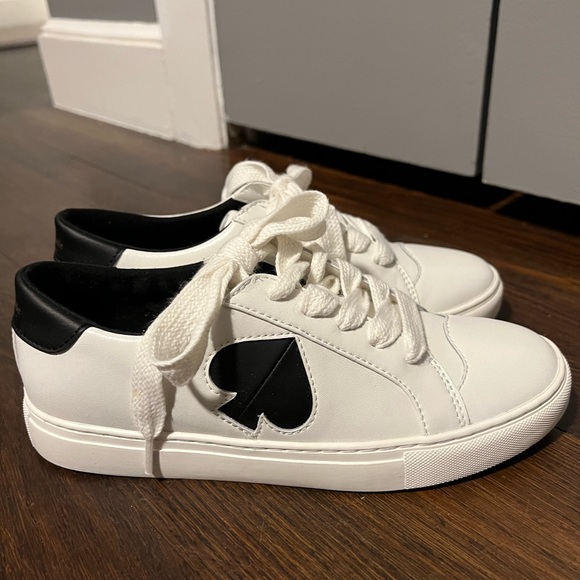 kate spade Shoes - Kate Spade white sneakers with black spade detail